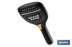 Anti-limescale hand-held shower head | Black bathroom fittings | 3 spray modes - Cofan