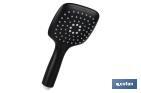 Shower kit | Black bathroom fitting | Hand-held shower head + hose + bracket included - Cofan