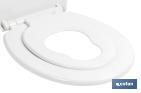 Abattant de WC familial ovale | Matériau : polypropylène | Fermeture lente et silencieuse - Cofan