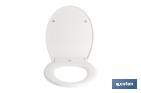 Toilet seat | With quick release button | Oval shape | Material: polypropylene | Soft and noiseless close - Cofan