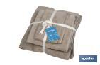 Lot de 3 serviettes de couleur beige avec 580 g/m2 | Gamme Abisinia | Lot de serviettes 100 % coton - Cofan