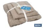 Lot de 3 serviettes de couleur beige avec 580 g/m2 | Gamme Abisinia | Lot de serviettes 100 % coton - Cofan