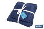 Lot de 3 serviettes de couleur bleu marine avec 580 g/m2 | Gamme Marin | Lot de serviettes 100 % coton - Cofan