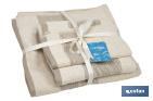 CONJUNTO DE 3 TOALHAS DE COR NATURE COM 600 G/M2 | GAMA ALMA | CONJUNTO DE TOALHAS DE 95% ALGODÃO E 5% LINHO