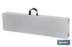 Banco plegable de color blanco | Peso máximo: 250 kg | Adecuado para 3 personas | Medidas abierto: 180 x 25 x 43 cm - Cofan