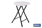 Tabouret pliant de couleur blanche | Approprié pour l'intérieur et l'extérieur | Dimensions : 33 x 30 cm de largeur x 46 cm de hauteur - Cofan