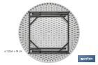 Mesa redonda dobrável de cor branca | Peso máximo: 150 kg | Adequada para 8 pessoas | Dimensões: Ø120 x 74 cm  - Cofan