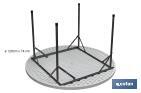 Mesa redonda dobrável de cor branca | Peso máximo: 150 kg | Adequada para 8 pessoas | Dimensões: Ø120 x 74 cm  - Cofan