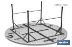 Mesa redonda dobrável de cor branca | Peso máximo: 150 kg | Adequada para 10 pessoas | Dimensões: Ø180 x 74 cm  - Cofan