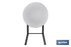 Table haute pliante ronde de couleur blanche | Appropriée pour l'intérieur et l'extérieur | Dimensions : Ø80 x 110 cm  - Cofan