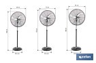 Ventilador de pie industrial con 3 velocidades | 3 aspas de aluminio con forma de banana y función de oscilación | Disponible en diferentes medidas y potencias - Cofan