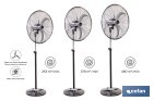 Ventilador de pie industrial con 3 velocidades | 3 aspas de aluminio con forma de banana y función de oscilación | Disponible en diferentes medidas y potencias - Cofan