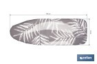 Funda acolchada para tabla de planchar | Tamaño universal | Estampado de ramas blancas | Color: gris bitonal | Material: 100 % algodón | Refleja el vapor | Medidas: 135 x 53 cm - Cofan