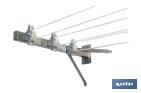 Étendoir mural fixe en deux pièces en forme d'équerre et 3 poulies | Fabriqué en acier inoxydable AISI 304 | Dimensions : 36,5 x 9,5 cm - Cofan