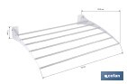 Tendedero de pared abatible | 6 varillas de aluminio | Área de tendido de 4,5 m | Longitud: 75 cm | Color: blanco - Cofan