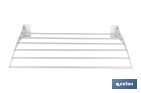 Tendedero de pared abatible | 6 varillas de aluminio | Área de tendido de 4,5 m | Longitud: 75 cm | Color: blanco - Cofan