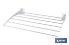 Tendedero de pared abatible | 6 varillas de aluminio | Área de tendido de 4,5 m | Longitud: 75 cm | Color: blanco - Cofan