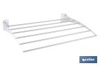 Tendedero de pared abatible | 6 varillas de aluminio | Área de tendido de 4,5 m | Longitud: 75 cm | Color: blanco - Cofan