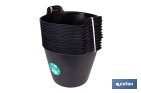 Capazo negro de polietileno reciclado con base plana estable | Adecuado para uso agrícola y construcción, poda, vendimia, apilable | Disponible en varias capacidades - Cofan