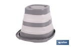 Cubo plegable con asa con 11 litros de capacidad | Color: Gris y blanco | Ahorro de espacio, fácil almacenamiento y transporte - Cofan