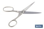 Tijeras de modista | Hojas de acero al carbono | Precisión en el corte de tejidos | Dedales de diferente tamaño| Acabado niquelado | Longitud 17,5 cm - Cofan