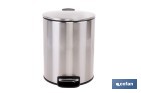 Cubo de basura de acero con pedal y cubo interior | Papelera metálica para baño y cocina | Recubrimiento antihuellas | Disponible en diferentes capacidades - Cofan
