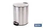 Cubo de basura de acero con pedal y cubo interior | Papelera metálica para baño y cocina | Recubrimiento antihuellas | Disponible en diferentes capacidades - Cofan