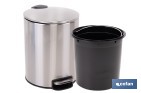 Cubo de basura de acero con pedal y cubo interior | Papelera metálica para baño y cocina | Recubrimiento antihuellas | Disponible en diferentes capacidades - Cofan
