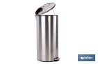 Cubo de basura de acero con pedal y cubo interior | Papelera metálica para baño y cocina | Recubrimiento antihuellas | Disponible en diferentes capacidades - Cofan