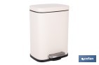 Cubo de basura beige con pedal y cubo interior | Papelera metálica para baño y cocina con cierre suave | Recubrimiento antihuellas | Disponible en diferentes capacidades - Cofan