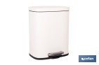 Cubo de basura beige con pedal y cubo interior | Papelera metálica para baño y cocina con cierre suave | Recubrimiento antihuellas | Disponible en diferentes capacidades - Cofan