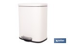 Cubo de basura beige con pedal y cubo interior | Papelera metálica para baño y cocina con cierre suave | Recubrimiento antihuellas | Disponible en diferentes capacidades - Cofan