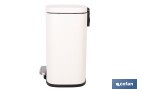 Cubo de basura beige con pedal y cubo interior | Papelera metálica para baño y cocina con cierre suave | Recubrimiento antihuellas | Disponible en diferentes capacidades - Cofan