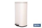 Cubo de basura beige con pedal y cubo interior | Papelera metálica para baño y cocina con cierre suave | Recubrimiento antihuellas | Disponible en diferentes capacidades - Cofan