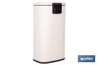 Cubo de basura beige con pedal y cubo interior | Papelera metálica para baño y cocina con cierre suave | Recubrimiento antihuellas | Disponible en diferentes capacidades - Cofan