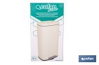 Cubo de basura beige con pedal y cubo interior | Papelera metálica para baño y cocina con cierre suave | Recubrimiento antihuellas | Disponible en diferentes capacidades - Cofan