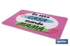 Felpudo entrada "En esta casa manda mamá" | Adecuado para interior y exterior | Material resistente | Base antideslizante | Medidas: 40 x 60 cm - Cofan