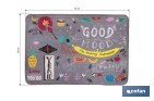 Felpudo antideslizante para entrada casa | Adecuado para interior y exterior | Material resistente | Diseño Good Mood | Medidas: 50 x 70 cm - Cofan
