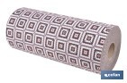 Rollo de alfombra vinílica para interior | Diseño de cuadros crochet | Impermeable y de fácil limpieza - Cofan