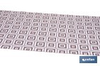 Rollo de alfombra vinílica para interior | Diseño de cuadros crochet | Impermeable y de fácil limpieza - Cofan