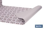 Rollo de alfombra vinílica para interior | Diseño de cuadros crochet | Impermeable y de fácil limpieza - Cofan