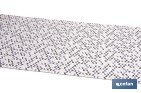 Rollo de alfombra vinílica para interior | Diseño de mosaicos gris, blanco y beige | Impermeable y de fácil limpieza - Cofan