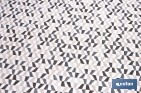Rollo de alfombra vinílica para interior | Diseño de mosaicos gris, blanco y beige | Impermeable y de fácil limpieza - Cofan