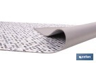 Rollo de alfombra vinílica para interior | Diseño de mosaicos gris, blanco y beige | Impermeable y de fácil limpieza - Cofan