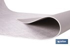 Rollo de alfombra vinílica semirrígida de impresión digital | Estampado jaspeado en gris claro | Resistente para suelos interiores y exteriores cubiertos - Cofan