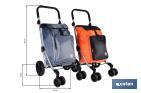 Carro de la compra plegable con 6 ruedas | Chasis de aluminio | Bolsa de 53 litros | Bolsillo para congelados | Mango ajustable | Disponible en varios colores - Cofan