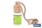 AMBIENTADOR DE COCHE CON AROMA A TÉ VERDE Y LIMA | TAPÓN DE MADERA