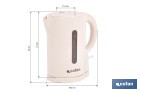 Hervidor eléctrico de agua beige | Capacidad: 1 Litro | Potencia: 1080 W | Hervidor compacto con controlador Strix | Ideal para cocinas y oficinas - Cofan