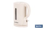 Hervidor eléctrico de agua beige | Capacidad: 1 Litro | Potencia: 1080 W | Hervidor compacto con controlador Strix | Ideal para cocinas y oficinas - Cofan