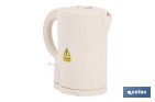 Hervidor eléctrico de agua beige | Capacidad: 1 Litro | Potencia: 1080 W | Hervidor compacto con controlador Strix | Ideal para cocinas y oficinas - Cofan